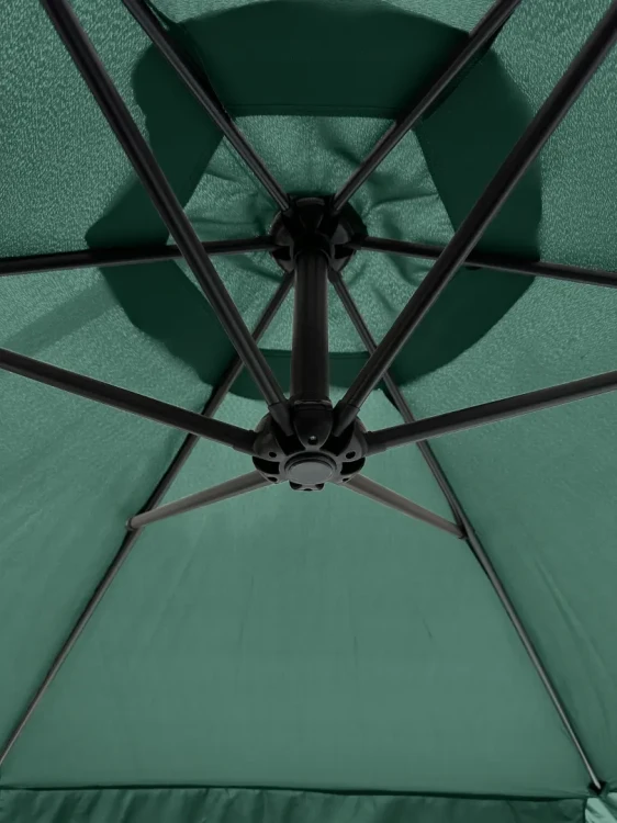 Parasol ogrodowy Merato składany z wysięgnikiem 350 cm + pokrowiec Zielony