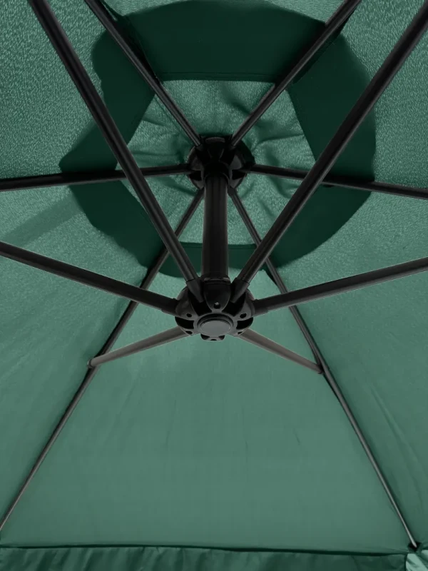 Parasol ogrodowy Merato składany z wysięgnikiem 350 cm + pokrowiec Zielony