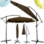 Parasol ogrodowy Merato składany z wysięgnikiem 350 cm + pokrowiec Brąz
