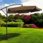 Parasol ogrodowy Merato składany z wysięgnikiem 350 cm + pokrowiec Brąz