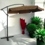 Parasol ogrodowy Merato składany z wysięgnikiem 350 cm + pokrowiec Brąz