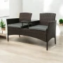Zestaw mebli ogrodowych Twins z technorattanu sofa dwuosobowa + stolik Brąz