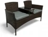 Zestaw mebli ogrodowych Twins z technorattanu sofa dwuosobowa + stolik Brąz