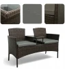 Zestaw mebli ogrodowych Twins z technorattanu sofa dwuosobowa + stolik Brąz