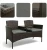 Zestaw mebli ogrodowych Twins z technorattanu sofa dwuosobowa + stolik Brąz
