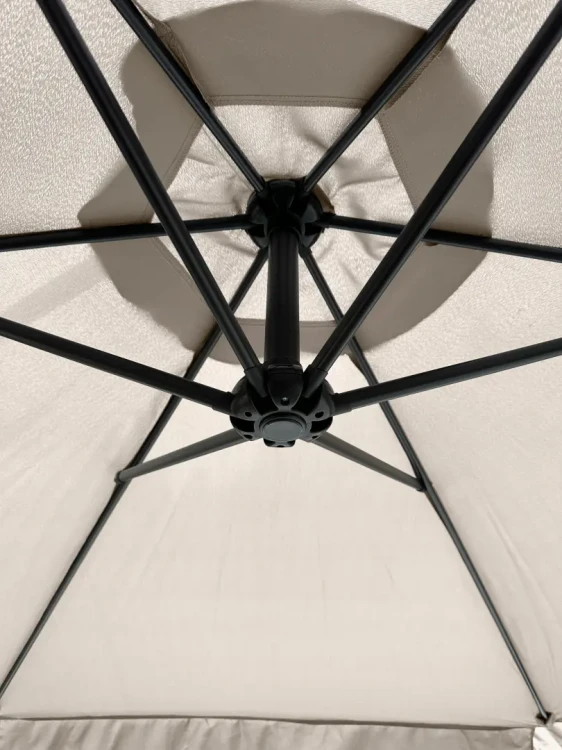 Parasol ogrodowy Merato składany z wysięgnikiem 350 cm + pokrowiec Jasny szary