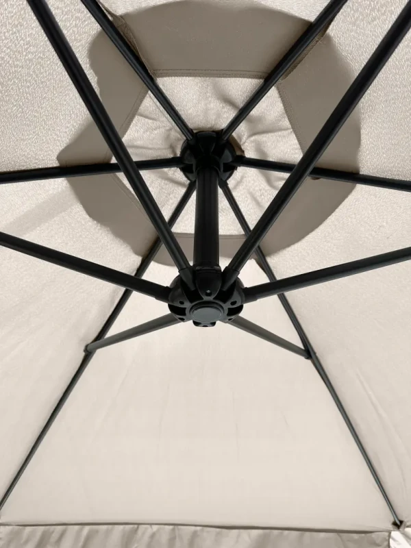 Parasol ogrodowy Merato składany z wysięgnikiem 350 cm + pokrowiec Jasny szary