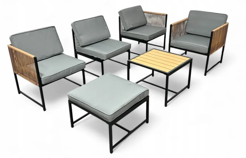 Zestaw mebli ogrodowych Oasis narożnik + fotel i stolik Brąz jasny