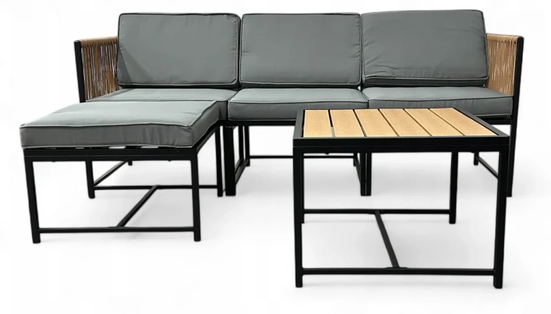 Zestaw mebli ogrodowych Oasis narożnik + fotel i stolik Brąz jasny