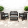 Zestaw mebli ogrodowych z technorattanu Patio Luxe Brąz