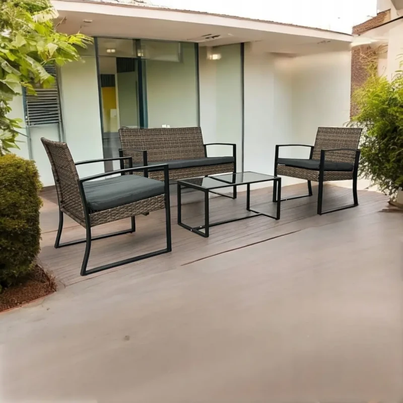 Zestaw mebli ogrodowych z technorattanu Palma Brąz jasny