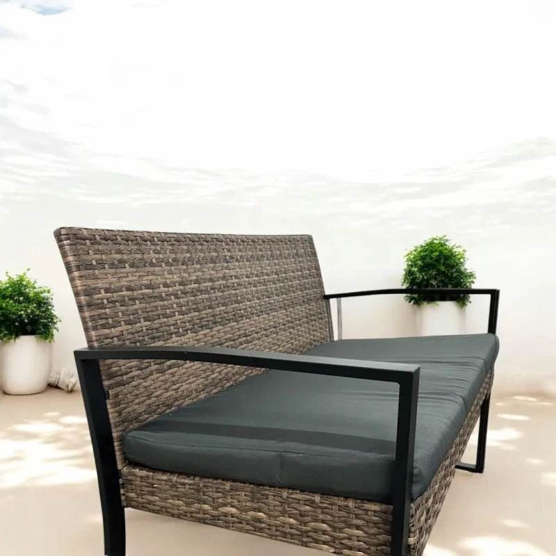 Zestaw mebli ogrodowych z technorattanu Palma Brąz jasny