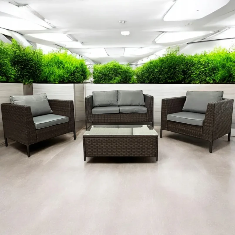 Zestaw mebli ogrodowych z technorattanu Botanica Brąz