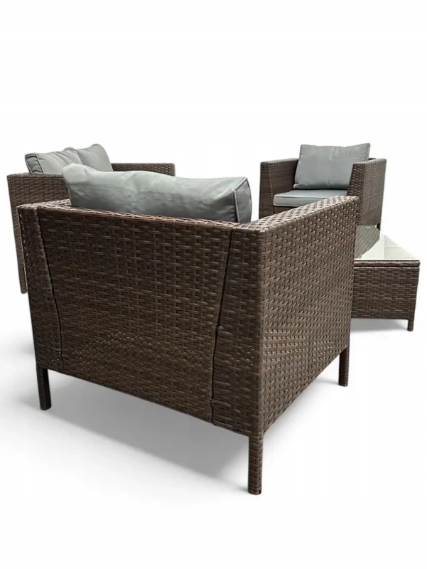 Zestaw mebli ogrodowych z technorattanu Botanica Brąz