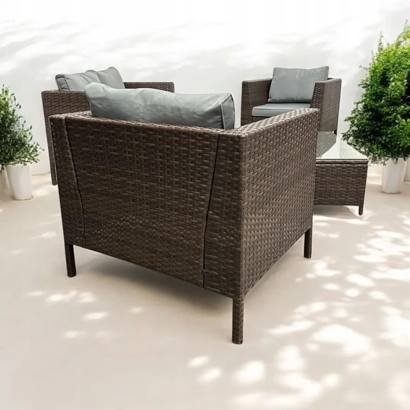 Zestaw mebli ogrodowych z technorattanu Botanica Brąz