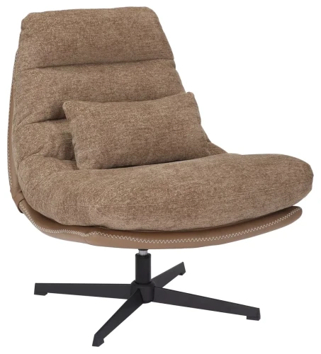 Fotel tapicerowany Felicia Raven z obrotowym siedziskiem do salonu latte 34