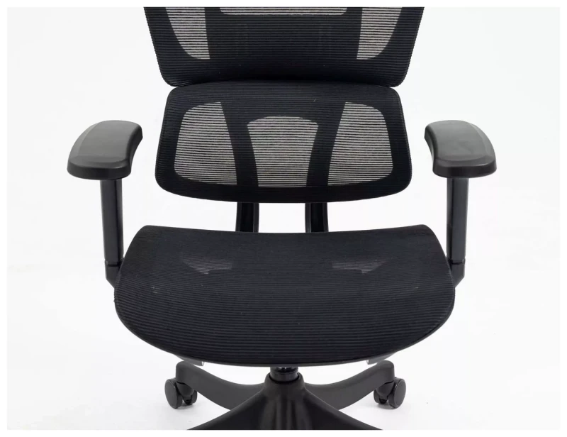 Fotel obrotowy Winner ergonomiczny regulowane siedzisko i podłokietniki do biura czarny