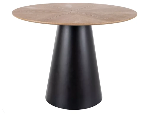 Stół okrągły Angel do jadalni 100 cm dąb/czarny mat
