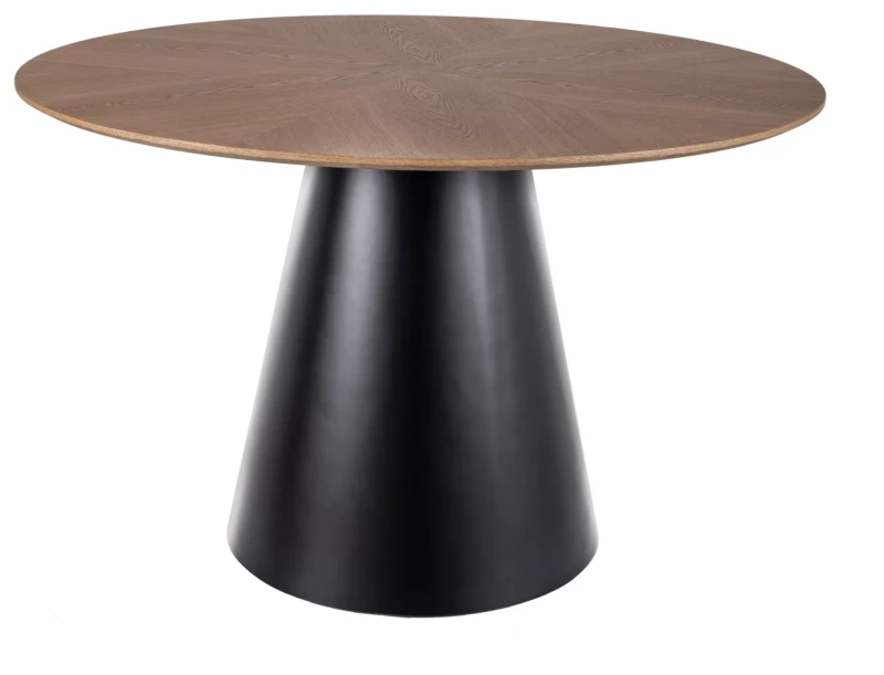 Stół okrągły Angel do jadalni 120 cm dąb/czarny mat