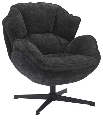 Fotel tapicerowany Betty z obrotowym siedziskiem do salonu czarny