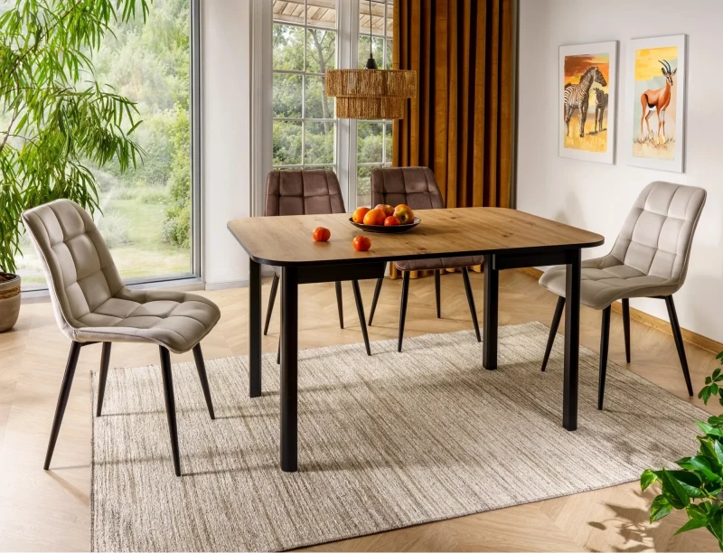 Stół rozkładany Dante II 90-130 cm dąb artisan/czarny mat