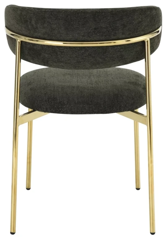 Krzesło tapicerowane Elton Raven nowoczesne do jadalni złoty/oliwkowy