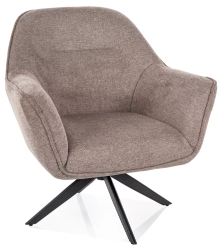 Fotel tapicerowany Galia Brego z obrotowym siedziskiem do salonu beżowy