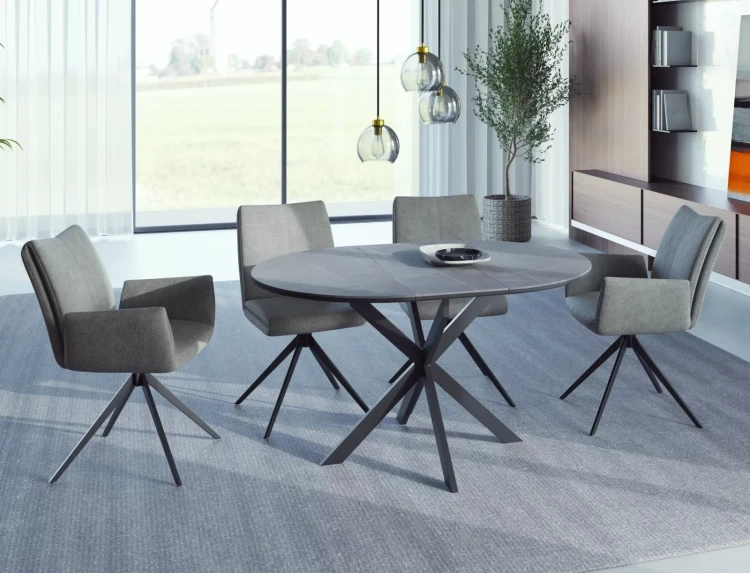 Stół rozkładany Gaston Ceramic do jadalni 100-135 cm szary mat