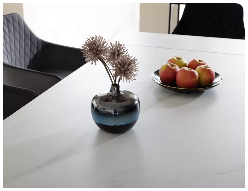 Stół rozkładany Laconi do jadalni 160-220 cm biały/czarny mat