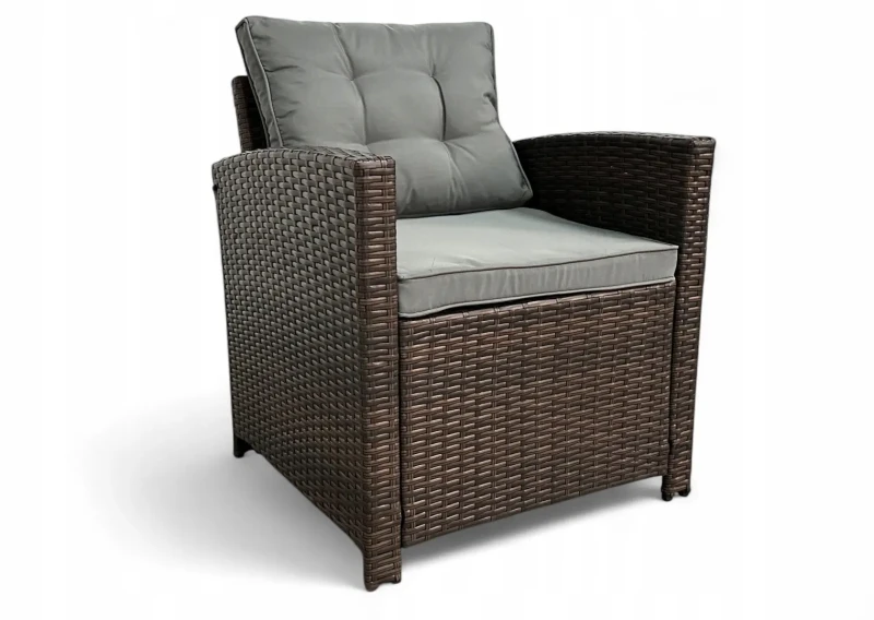 Zestaw mebli ogrodowych Maxipolo z technorattanu dwa fotele Brąz