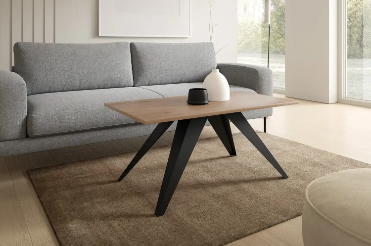 Stolik kawowy Heven 120 cm do salonu - Truffle Brown Davos Oak