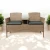 Zestaw mebli ogrodowych Twins z technorattanu sofa dwuosobowa + stolik Naturalny