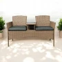 Zestaw mebli ogrodowych Twins z technorattanu sofa dwuosobowa + stolik Naturalny