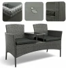 Zestaw mebli ogrodowych Twins z technorattanu sofa dwuosobowa + stolik Szary
