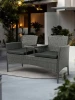 Zestaw mebli ogrodowych Twins z technorattanu sofa dwuosobowa + stolik Szary