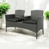 Zestaw mebli ogrodowych Twins z technorattanu sofa dwuosobowa + stolik Szary