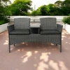 Zestaw mebli ogrodowych Twins z technorattanu sofa dwuosobowa + stolik Szary