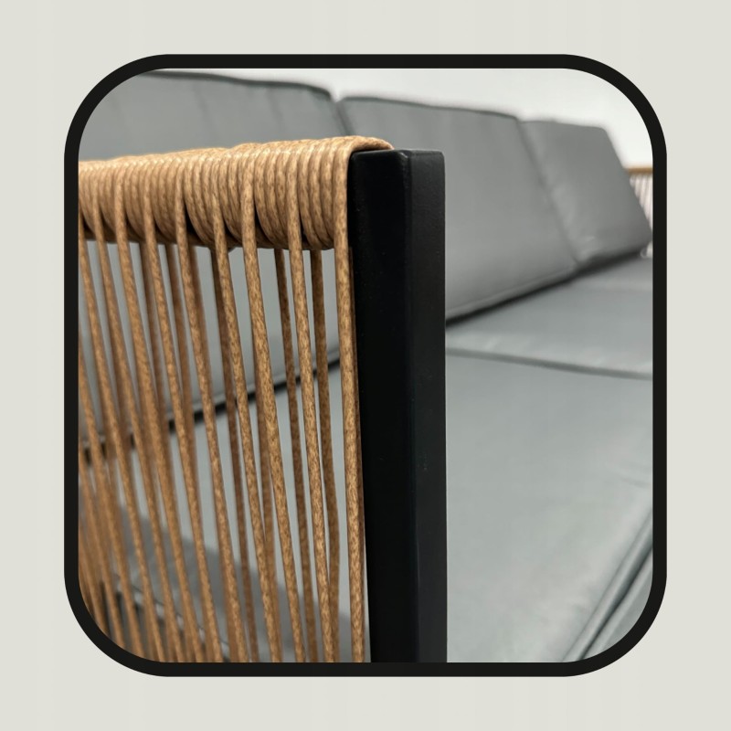 Zestaw mebli ogrodowych Oasis narożnik + fotel i stolik Szary