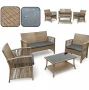 Zestaw mebli ogrodowych z technorattanu Patio Luxe Naturalny