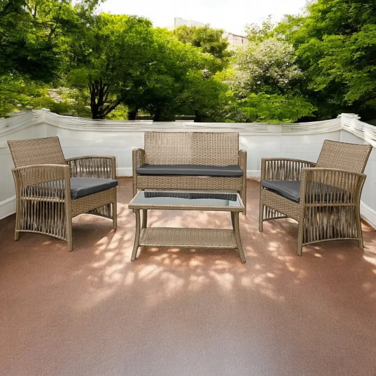 Zestaw mebli ogrodowych z technorattanu Patio Luxe Naturalny