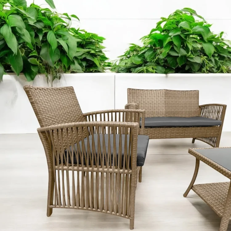 Zestaw mebli ogrodowych z technorattanu Patio Luxe Naturalny