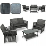 Zestaw mebli ogrodowych z technorattanu Patio Luxe Szary