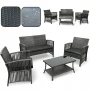 Zestaw mebli ogrodowych z technorattanu Patio Luxe Szary