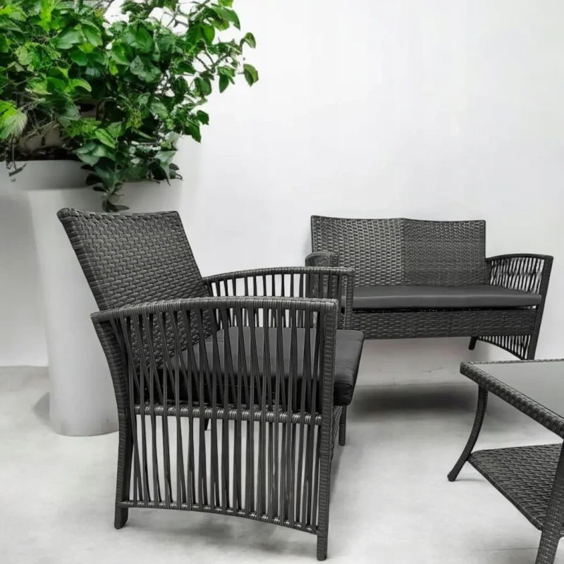 Zestaw mebli ogrodowych z technorattanu Patio Luxe Szary