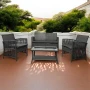 Zestaw mebli ogrodowych z technorattanu Patio Luxe Szary