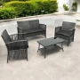 Zestaw mebli ogrodowych z technorattanu Patio Luxe Szary