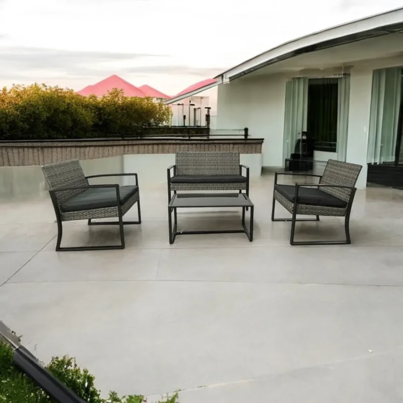 Zestaw mebli ogrodowych z technorattanu Palma Szary