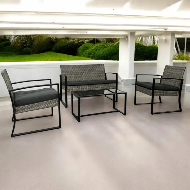 Zestaw mebli ogrodowych z technorattanu Palma Szary