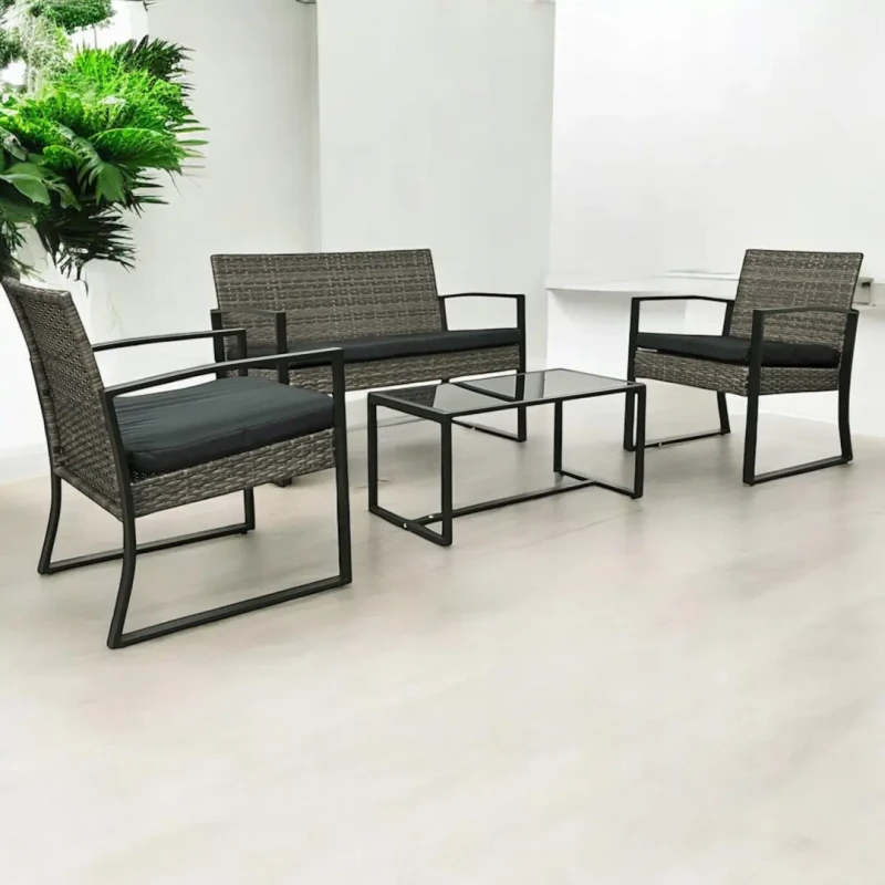 Zestaw mebli ogrodowych z technorattanu Palma Szary