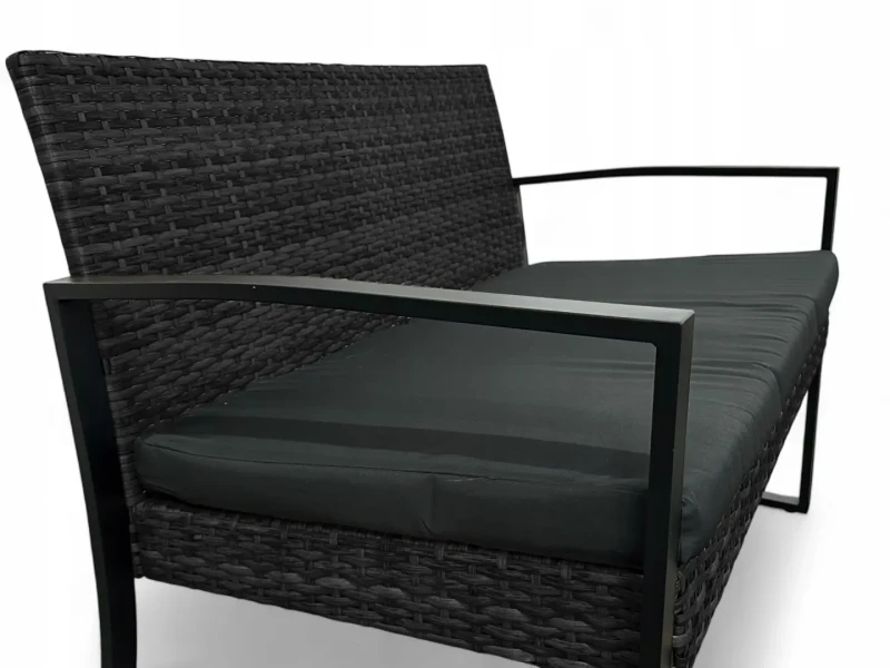 Zestaw mebli ogrodowych z technorattanu Palma Czarny